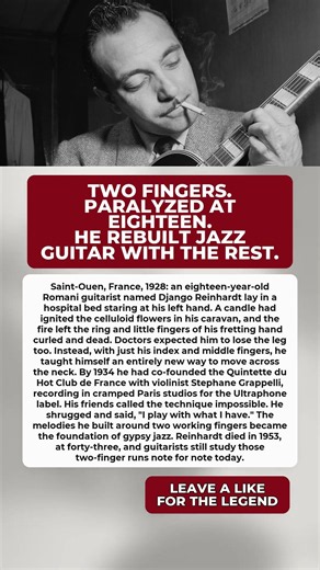 How Two Dead Fingers Reshaped Jazz Guitar Forever #DjangoReinhardt