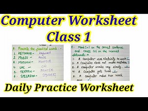Computer Worksheet for Class 1#homeworkcorner #Class1computer