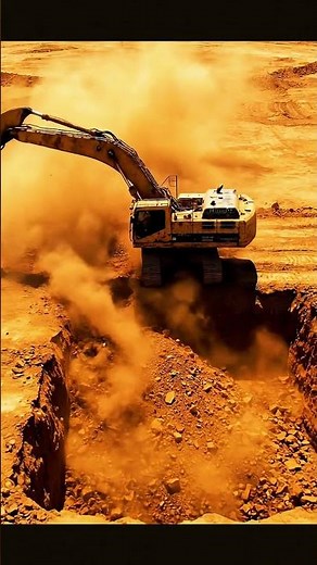 Massive Excavator in Action: Digging Deep and Moving Earth! 🏗️
