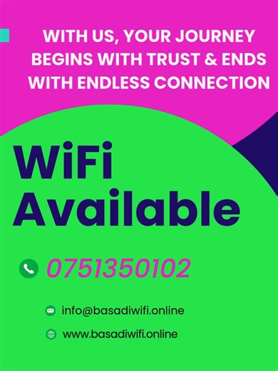 WITH US, YOUR JOURNEY BEGINS WITH TRUST & ENDS WITH ENDLESS CONNECTION WHATSAPP 0751350102 #moruotelecomms #openserver #uncappedwifi #affordableprices #GetConnected&StayConnected #uncappedfibre #wifi