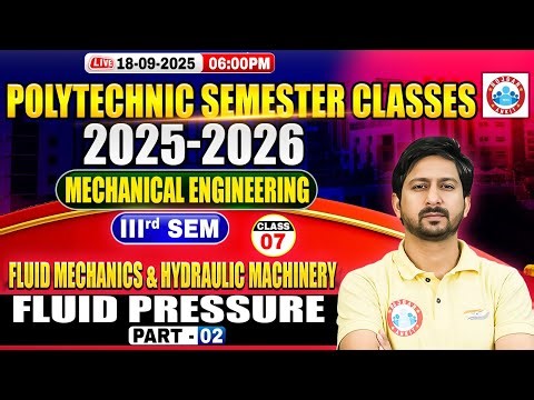 Polytechnic 3rd Semester Class | Mechanical Engineering | FM & HM | Fluid Pressure #2 | BTEUP 2025