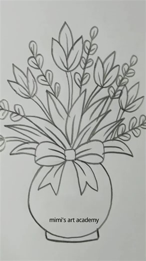 Easy Flower Pot Drawing Tutorial for Beginners