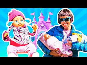 Mommy for Lucky - NEW EPISODE! Baby Annabell doll's stroller & family fun video for kids.