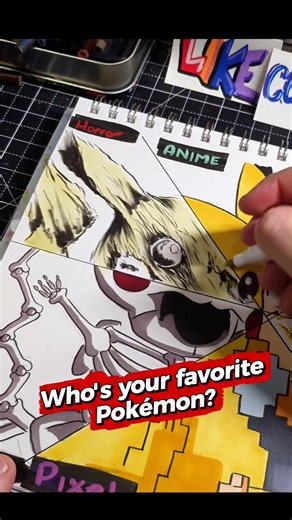 The Most Horrifying Drawing Of Pikachu You'll Ever See 😨😱😨😱 #pikachu #art #shorts