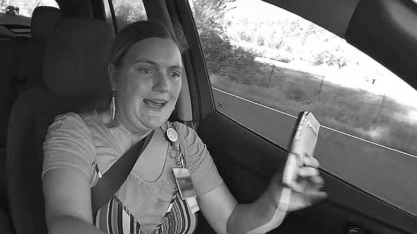 Shocking dashcam appears to show woman texting while driving before crash
