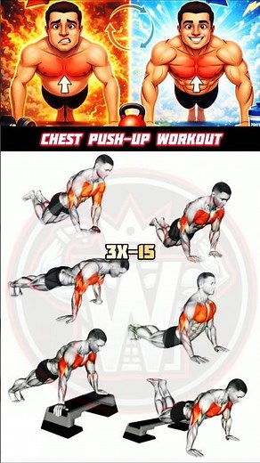 No Equipment Chest Workout 🔥 | Push-Up Variations | 3x15 | Home Chest Day