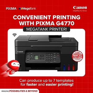 ‼️Print up to 7 templates with the #PIXMA #G4770 Megatank Printer‼️ Check out the video below to learn more about the template designs available for faster and more convenient printing. Get 1000 Canon Rewards Points via the Canon PH Delightful which you can redeem to more than 150 merchants via Giftaway E-GC. ✅1 reward point = 1 peso worth of E-GC. 📱Dowload the Canon Delightful App now! 👉🏼Promo Period: January 20 to February 29, 2024 (Promo extended until March 31, 2024 approved by DTI-FTEB) 