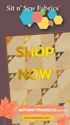 Bring the beauty of fall indoors with this Autumn Triangles Quilt Tutorial from Lisa Ruble of Quilty Zest, created in partnership with Sit n’ Sew Fabrics! Full Tutorial Video: https://youtu.be/XYMzOMrlsUw Order Your Kit Here: https://sitnsewfabrics.com/autumn-triangles-quilt-kit/ | Sit 'N Sew Fabrics | Facebook