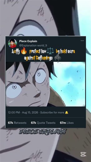 Luffy's CONQUEROR'S HAKI Saves Law! 🔥 | Luffy vs Doflamingo#OnePiece #Luffy #Haki #AnimeEdit #Law