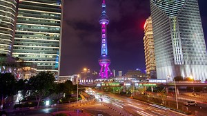 Shanghai iconic tower at night - Free Stock Video