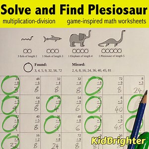 Grade 3 Math Worksheets Solve and Find Monster