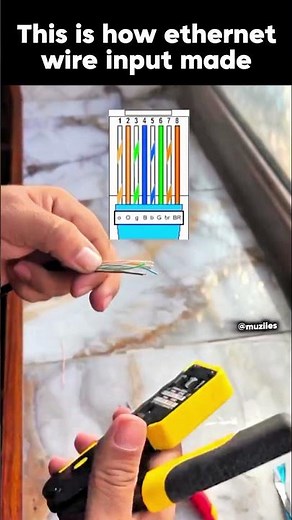 Ethernet wire to RJ45 connector _ proper color format, Ethernet cable #ethernetcable #internet #wire