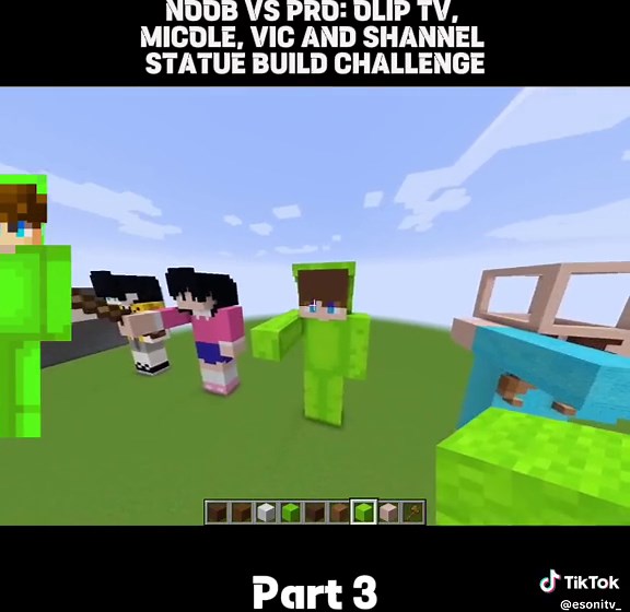 Tagalog Minecraft Statue Build Challenge with Olip TV, Micole, Vic, and Shannel