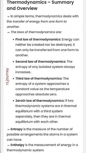 thermodynamics - summary & overview | laws of thermodynamics, entropy and enthalpy #heattransfer