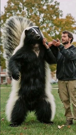 Unbelievable! Giant Skunk Standing Taller Than a Man