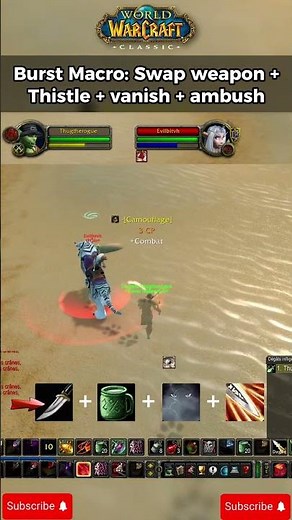 Day 35: The Rogue's Thistle Tea Ambush Macro is a Game Changer for PvP #worldofwarcraft #wowclassic