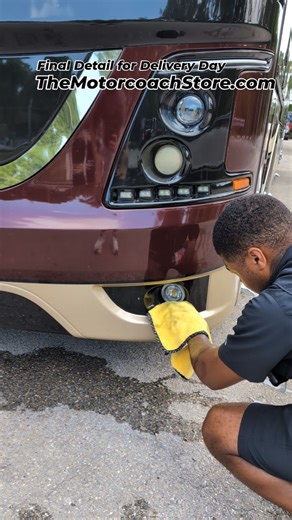@the_motorcoach_store detail department is getting this 2018 Newmar King Aire the final touches for it's new owners 🎉 | Rving with Andrew Steele