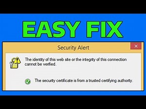 How To Fix The Identity of This Website or the Integrity of this Connection Cannot be Verified