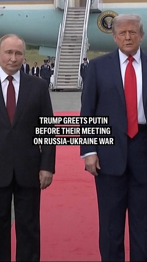 President Donald Trump arrives at Alaska military base, greets Russian President Vladimir Putin on tarmac before summit on Russia-Ukraine war. | AP