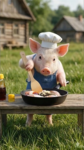 This Piglet’s Honey-Glazed Chicken Looks Unreal 🐷🍯