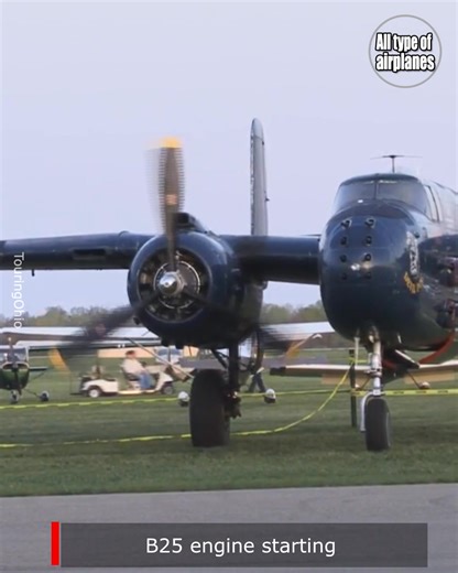 B25 engine starting | All type of airplanes