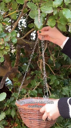 Welcome wild birds back to your garden this spring 🐦 With just a few simple materials and a bit of creativity, you can make this beautiful DIY hanging bird bath:​ Step 1: Place a saucer in your hanging basket ​ Step 2: Place rocks and pebbles in the saucer​ Step 3: Fill with water and hang in your favourite bird-watching spot!​ Visit us in-store for more spring gardening inspiration: https://www.dobbies.com/ideas-advice/how-to-make-hanging-bird-bath | Dobbies