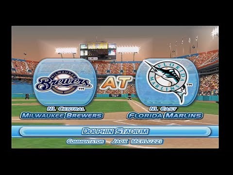 MLB Power Pros 2008 (Wii) (Florida Marlins Season) Game #32: MIL @ FLA