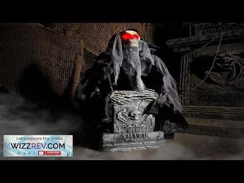 3 Ft Rising Reaper Animatronic Halloween Prop Touch Activated w Tombstone