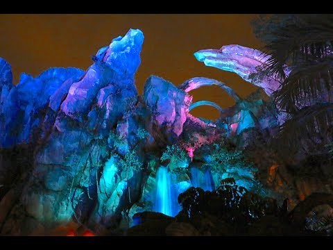 Glowing bioluminescence in Pandora - The World of Avatar at night, Walt Disney World