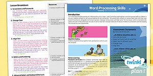 Computing: Word Processing Skills Year 3 Planning Overview