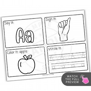 Alphabet Worksheets Printable PDF | See, Say, Write & Sign Each Letter