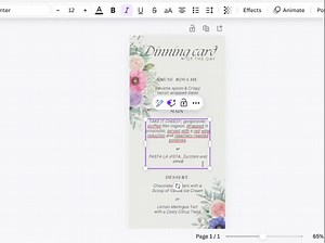 Wedding Floral Menu Template - Etsy Australia