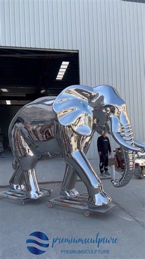 Handcrafted Stainless Steel Elephant Sculpture