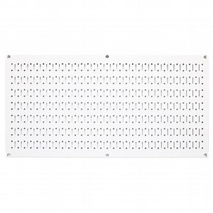 16in x 32in Horizontal White Metal Pegboard Tool Board Panel