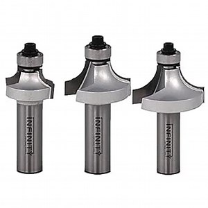 Infinity Cutting Tools 3-Pc. Roundover & Beading Router Bit Set| Carbide Tip | Heavy-Duty | for Handheld Or Table Mounted Wood Router