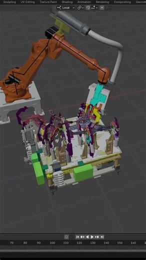 (BIW process simulation) Importance of Efficient Welding Simulation 🔧🤖 #simulation #blender