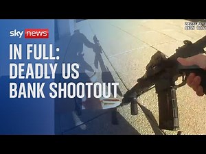 In full: Bodycam footage shows police shooting US bank gunman