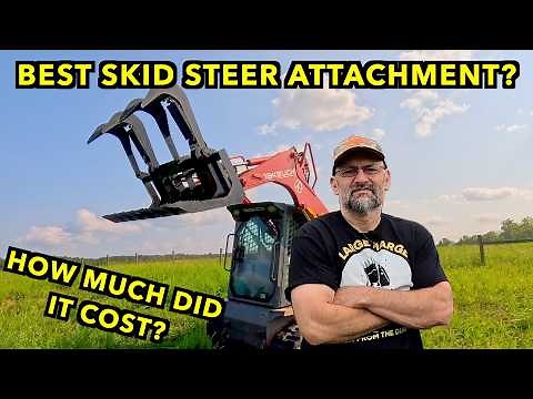 Farm Work: Using A Skid Steer Grapple & Cutting Trees.