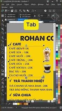 How to quickly align price menu text in CorelDraw #textcoreldraw #vtpcorel #tipcoreldraw #trending