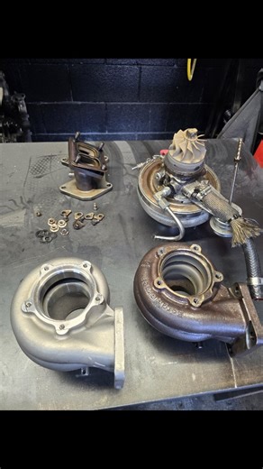 Back to back isolated dyno testing of our new #EFR8374 #EFR8474 1.0 IWG turbine housing. 32rwhp/36rwtq gain peak, with an average 32ft gain across the entire curve( both pulls cold highest reading, sae, weather temps within 2 degees ). Even heat soaked after multiple pulls with less boost( pre load turned down, made 22 more rwhp ) Only a mere 75rpm loss down low, sub 3k rpms( 4th gear dragged from 2k rpms ). One can probably expect twice this in the lower gears, but barely noticeable. Increased 