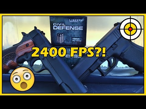 2400 FPS 10MM! Liberty Civil Defense 10mm vs .45acp +P! Ballistic Gel & Chronograph Testing!