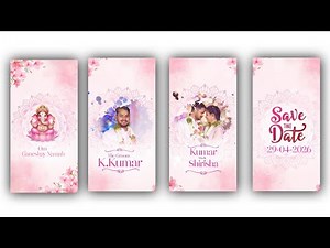 Full screen Wedding invitation template mobile in Alight motion Trending traditional wedding edit