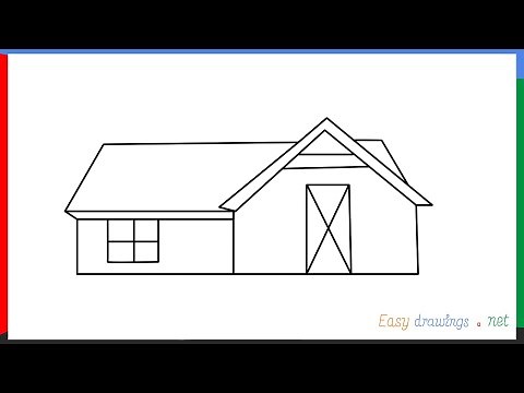 How to draw a Farmhouse step by step for beginners