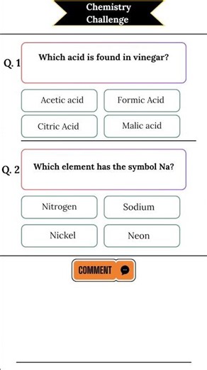 Chemistry Challenge! Can You Get 2/2 Correct? 🤔 | Chemistry Quiz #Shorts