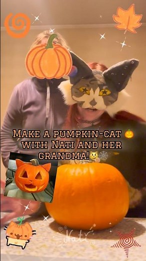 MAKING HALLOWEEN PUMPKIN CAT 🎃😼🕸️ #otherpaw #therian #theriantropy #halloween #autumn #