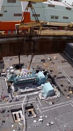 Timelapse building of a cruise ship