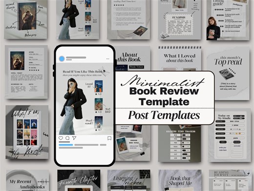 Author Book Review Instagram Templates: Free Reading Log - Etsy UK