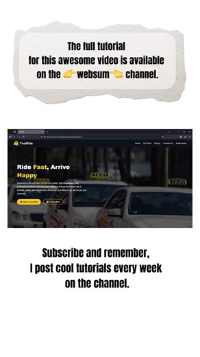 Build a Modern Taxi Service Website with HTML, CSS & JavaScript | FastRide Project