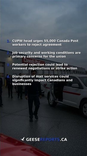 CUPW Head Rejects Tentative Canada Post Agreement