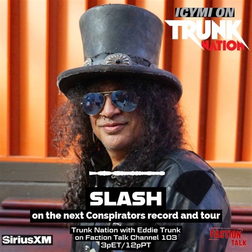 Another clip of Slash on #TrunkNation this week. SiriusXM | Eddie Trunk